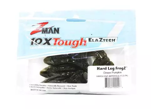 Zman Soft Lure Hard Leg Frogz 4 дюйма, 3 шт. в упаковке, зеленая тыква (0426)
