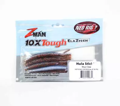 Zman Soft Lure Hula Stickz 4 дюйма, 6 шт. в упаковке, синий коготь (9870)