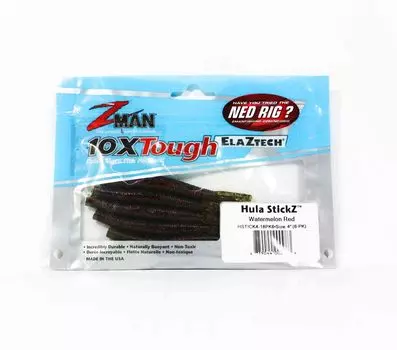 Zman Soft Lure Hula Stickz 4 дюйма, 6 шт. в упаковке, арбузный красный (0983)