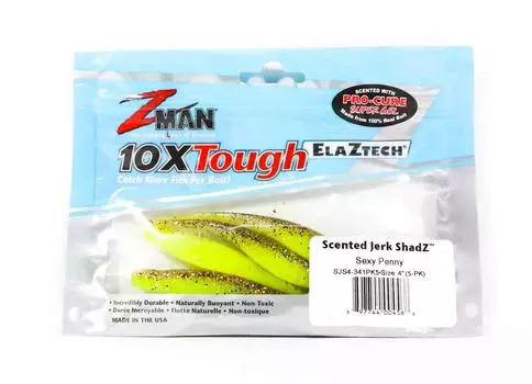 Zman Soft Lure Jerk ShadZ 4 дюйма 5 в упаковке Sexy Penny (4568)