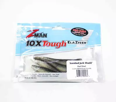 Zman Soft Lure Jerk ShadZ 4 дюйма, 5 шт. в упаковке Bad Shad (4469)