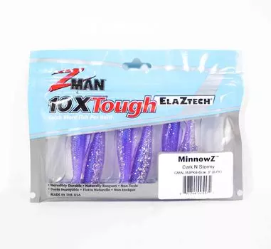 Zman Soft Lure MinnowZ 3 дюйма, 6 шт. в упаковке Dark n Stormy (5572)