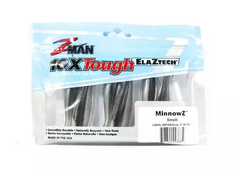 Zman Soft Lure MinnowZ 3 дюйма, 6 шт. в упаковке, корюшка (3684)