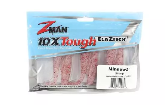 Zman Soft Lure MinnowZ 3 дюйма, 6 шт. в упаковке, креветка (9658)