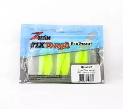 Zman Soft Lure MinnowZ 3 дюйма 6 шт. в упаковке Chart Glow (7470)