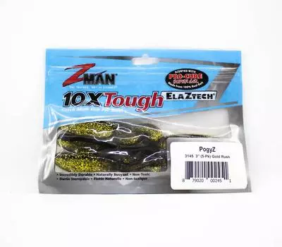 Zman Soft Lure PogyZ с ароматом, 3 дюйма, 5 шт. в упаковке Gold Rush (2451)