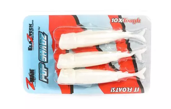 Zman Soft Lure Pop ShadZ 4 дюйма, 3 шт. в упаковке, жемчуг (7975)