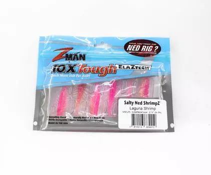 Zman Soft Lure Salty Ned ShrimpZ 2,5 дюйма, 6 шт. в упаковке, креветка Лагуна (4410)