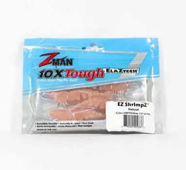 Zman Soft Lure Shrimpz 3,5 дюйма, 4 шт./упаковка, натуральный (2338)