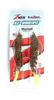 Zman Soft Lure Shrimpz Rigged 3,5 дюйма 2 шт. в упаковке Rootbeer Chart Tail (2314)