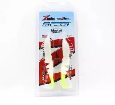 Zman Soft Lure Shrimpz Rigged 3,5 дюйма 2 шт. в упаковке Светящаяся приманка Tail (1447)