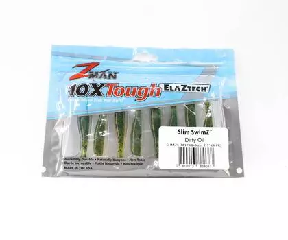 Zman Soft Lure Slim SwimZ 2,5 дюйма, 8 шт. в упаковке, грязное масло (4687)