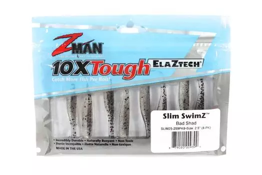 Zman Soft Lure Slim SwimZ 2.5 дюйма 8 шт. в упаковке Bad Shad (9399)