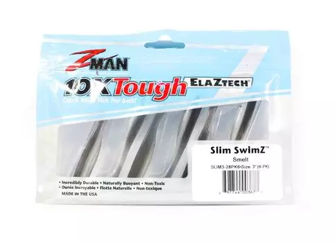 Zman Soft Lure Slim SwimZ 3 дюйма 6 шт. в упаковке Корюшка (3677)
