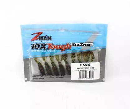 Zman Soft Lure ST GrubZ 2,5 дюйма, 8 шт. в упаковке, арбузно-красный (5189)