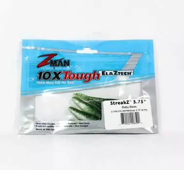 Zman Soft Lure StreakZ 3,75 дюйма, 6 шт. в упаковке, Baby Bass (8590)