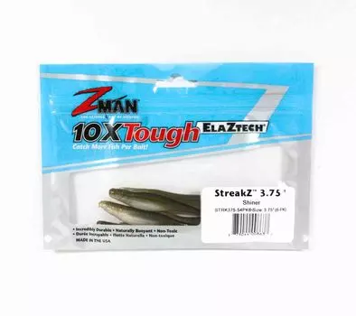 Zman Soft Lure StreakZ 3,75 дюйма, 6 шт. в упаковке, блестящая приманка (8637)