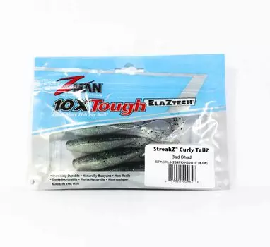 Zman Soft Lure StreakZ Curly TailZ 5 дюймов 4 шт. в упаковке Bad Shad (9658)