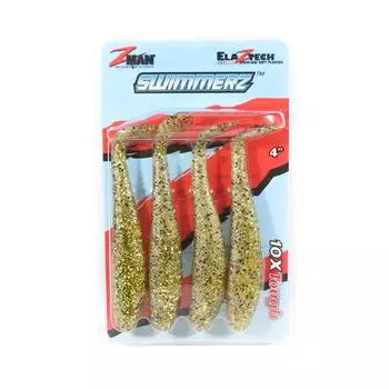 Zman Soft Lure SwimmerZ 4 дюйма, 4 шт. в упаковке, Golden Boy (7944)