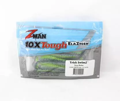 Zman Soft Lure Trick SwimZ 3,5 дюйма, 6 шт. в упаковке, сексуальная кефаль (0051)