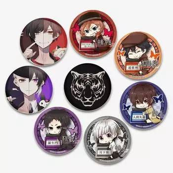 Значок Bungo Stray Dogs 32/44/58 мм, агентство Atsushi Nakajima Dazai Osamu, мягкая пуговица, декоративная шляпа ручной работы, значок, подарочный аксессуар 32mm