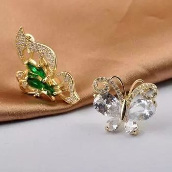 Значок с бабочками, полые декоративные роскошные красивые стразы, инкрустированные бабочками, деловой костюм, булавка на лацкан, ювелирные аксессуары