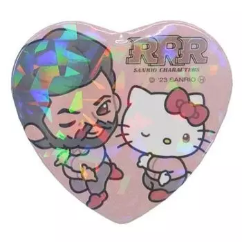 Значок в виде жестяной игрушки Marimo Craft RRR x Sanrio Characters Rama x Hello Kitty x Heart-shaped W5.6 H5.6cm SRRR-007