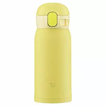 Zojirushi SM-WA36-YA Water Bottle, One-Touch Stainless Steel Mug, Seamless 0.36L Lemon