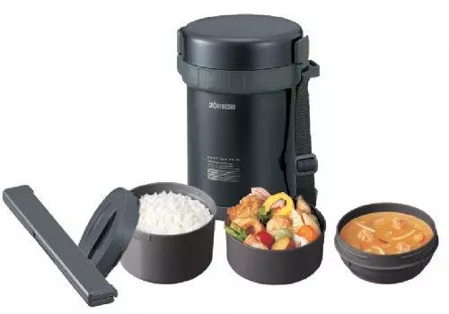 Zojirushi Thermal Stainless Lunch Box BENTO BAKO | SL-GF18-BA Black (Japan Import)