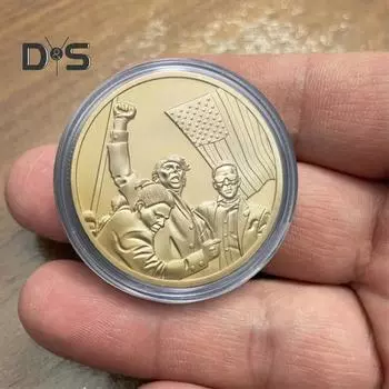 Золотая коллекционная монета президента Америки, резной значок 47-го президента США, круглый металлический медальон, украшение для домашнего офиса золотистый