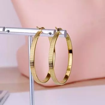Золотые серьги-кольца из нержавеющей стали для женщин, серьги-кольца, модные ежедневные новые ювелирные изделия, подарки, продажа