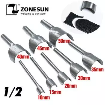 ZONESUN 8 шт. Инструмент для кожаных изделий, полукруглый дырокол для ремня, 1/2 круга, прочный самодельный дырокол, горячая распродажа