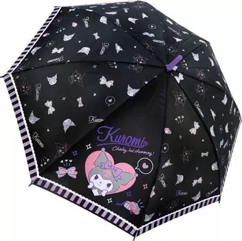 Зонт длинный Sanrio Kuromi с боковой оборкой 55 см 35215 [J s Planning]