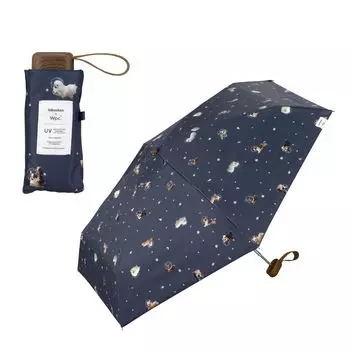 Зонт Flying Dog x Space Flight Dog Blackout One Brera Mini Темно-синий с защитой от ультрафиолета, складной зонт для поездок на работу или в школу, милый тёмно-синий