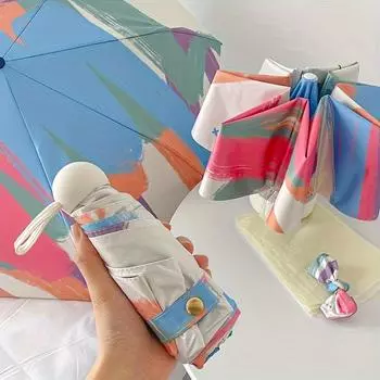 Зонт от солнца из винила Rainbow Зонт женский солнцезащитный двойной защиты от ультрафиолета автоматический складной