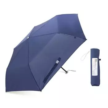 Зонт складной Ogawa Ultra Super Water Family Cynthia 54762, женский, легкий, водоотталкивающий, прочный, ветрозащитный, темно-синий, стильный, простой, подарочный,