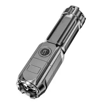 Zoomable Super Bright LED Flashlight Portable Durable Torch Waterproof Outdoor Camping Fishing Tactical Lamp with COB Side Light Basic style