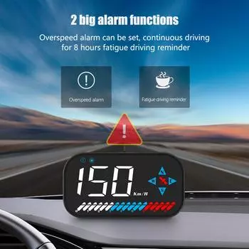 ZQKJ GM7 Head Up Display GPS для всех автомобилей Охранная сигнализация HUD Спидометр Автоматический цифровой одометр скорости Компас Датчики Аксессуары