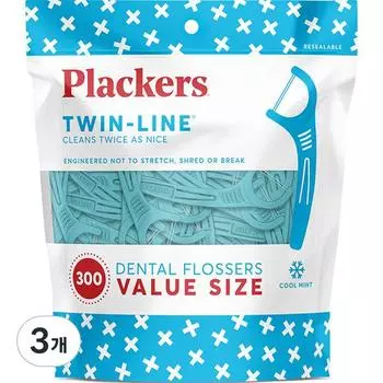 Зубная нить Flackers Twin Line, 300 шт., 3 шт.