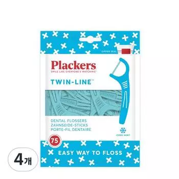 Зубная нить Flackers Twin Line, 75 шт., 4 шт.