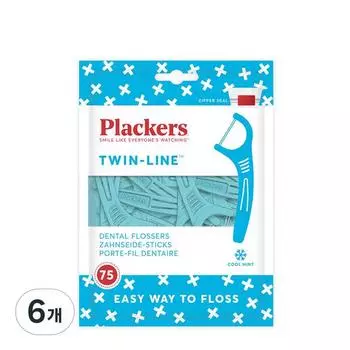 Зубная нить Flackers Twin Line, 75 шт., 6 шт.