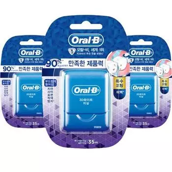 Зубная нить Oral-B Glide 3D белая 35 м, 1 шт., 3 шт.