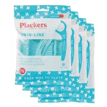 Зубная нить Plackers Double Clean со вкусом мяты 75 шт. (4)