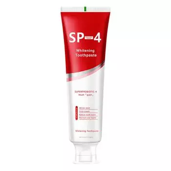 Зубная паста SP-4 120 г Зубная паста с пробиотиками SP-4 Отбеливающая зубная паста Зубная паста со свежим дыханием Зубная паста для удаления пятен Полный уход за зубами One Size красный