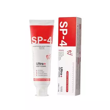Зубная паста SP-4 120 г Зубная паста с пробиотиками SP-4 Отбеливающая зубная паста Зубная паста со свежим дыханием Зубная паста для удаления пятен Полный уход за зубами One Size красный
