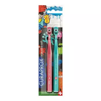 Зубная щетка CURAPROX Kids Graffiti Edition, набор из 2 шт.