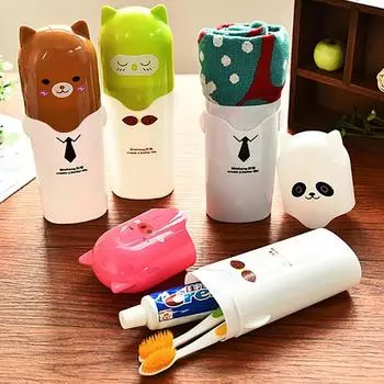 Зубная щетка Sagit,Цветок,Коробка,Путешествия,Хранение,Портативный,Пластик,Зубная паста,Коробка,Органайзер One Size коричневый