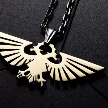 Звездное литье Warhammer 40K Окружающая Империя Орел Ожерелье Мужской Кулон Ювелирное Изделие Подарок chain