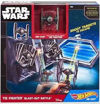 Звездные войны: Пробуждение силы Hot Wheels Литой игрушечный автомобиль игровой набор TIE Fighter Blast Out Battle ЗВЕЗДНЫЕ ВОЙНЫ: ПРОБУЖДЕНИЕ СИЛЫ 2015 HOT WHEELS DIECAST