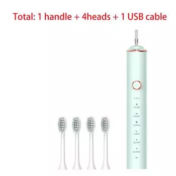 Звуковая электрическая зубная щетка с быстрой зарядкой через USB, умный таймер, перезаряжаемые зубные щетки, набор сменных насадок, зубная щетка для взрослых